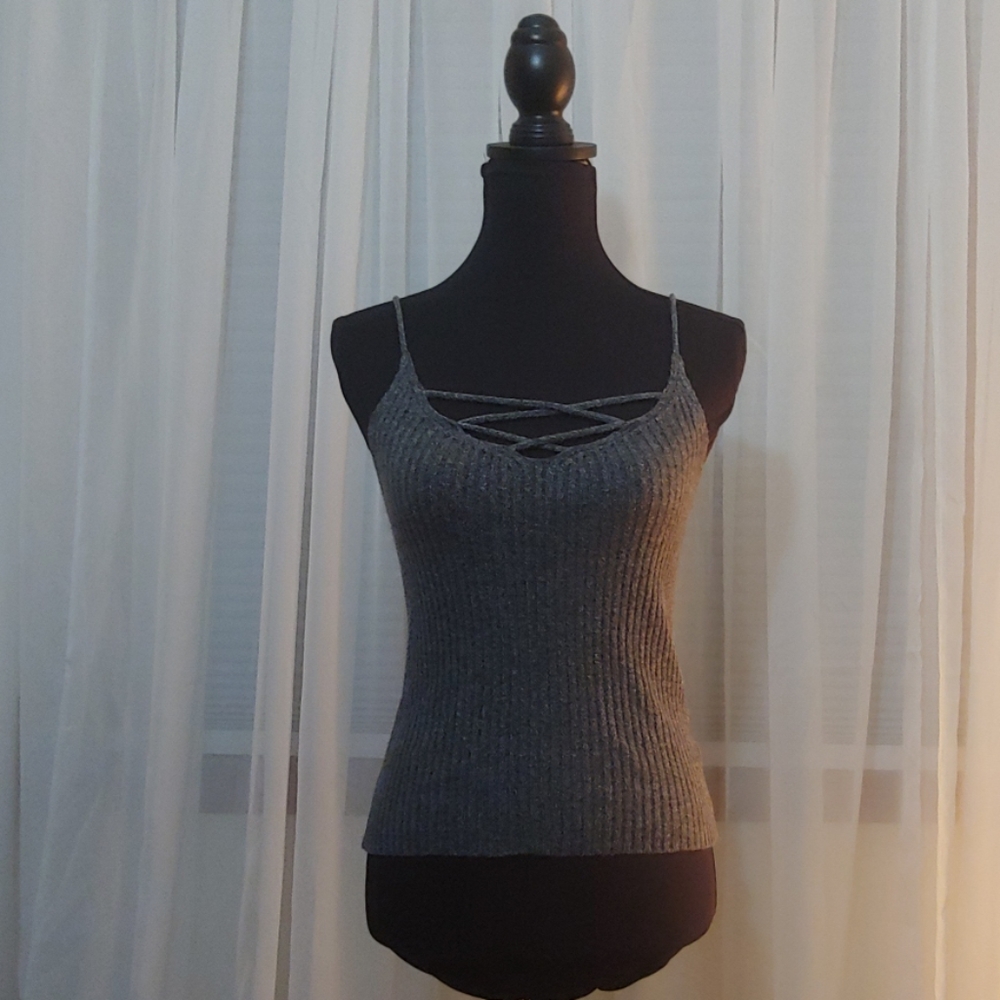NWT AEO gray sweater tank S